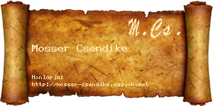 Mosser Csendike névjegykártya